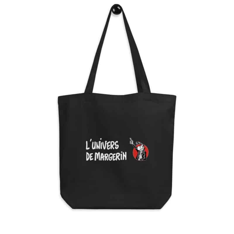 Tote bag beige "L'Univers de Margerin" avec logo du site et design inspiré de l'univers de Frank Margerin.